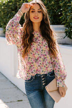 Extra Charming Floral Printed Smocked Top