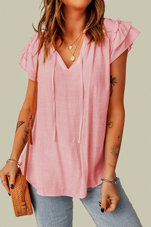 Your Golden Glow Flutter Short Sleeve Top