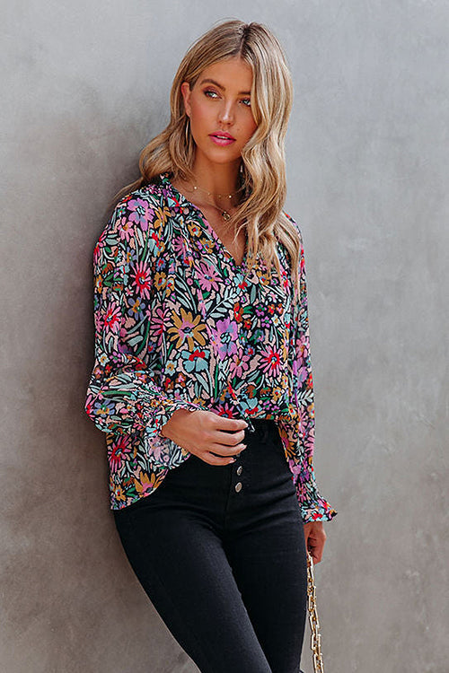 Bring Your Affection Print Long Sleeve Top