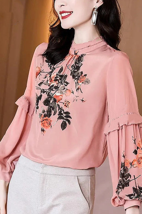 Affection Of Love Story Print Statement Sleeve Top