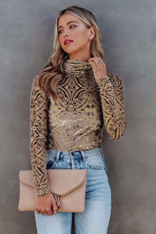 Room To Roam High Neck Velvet Top