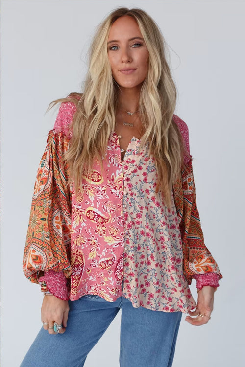 Mood The Best Floral Print Long Sleeve Top