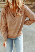 Fresh Style Lace Long Sleeve Knit Top
