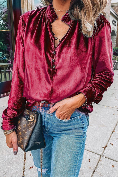Time To Celebrate Velvet Long Sleeve Top