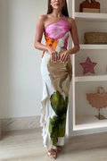 Compelling Romance-Inspired One Shoulder Floral Print Maxi Dress