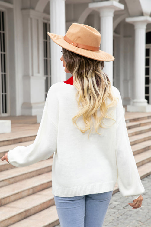 Look Out Heart Long Sleeve Knit Sweater