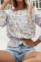 Hot Muse Summer Printed Lace Top