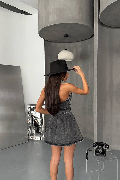 Delightful Looking Light Wash Denim Mini Dress