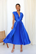 A New Day V-Neck Pleated Midi Dress