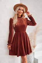 Can't Help But Affection Velvet Long Sleeve Mini Dress
