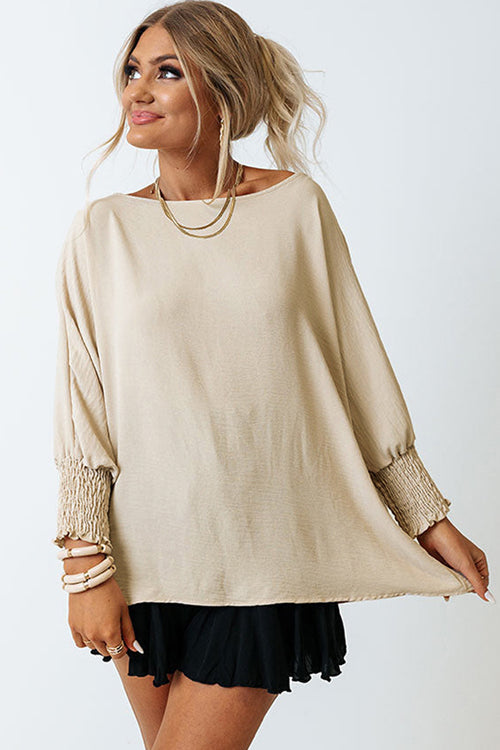 Speak Your Mind Oversize Smocked Top