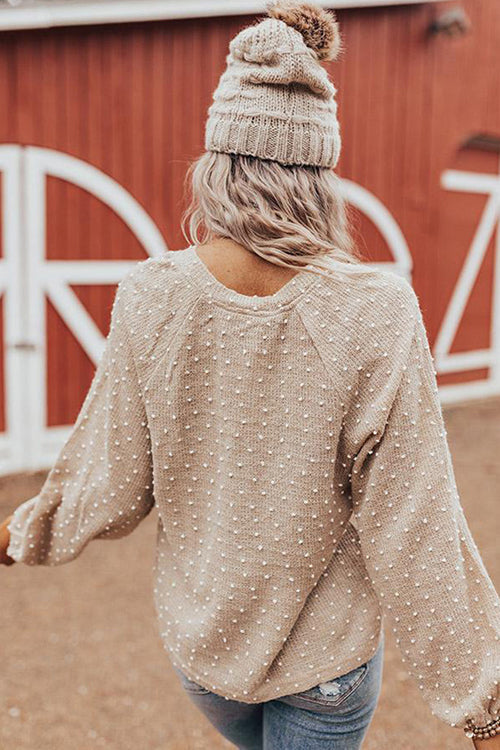 Get It Going Dotted Button Knit Sweater