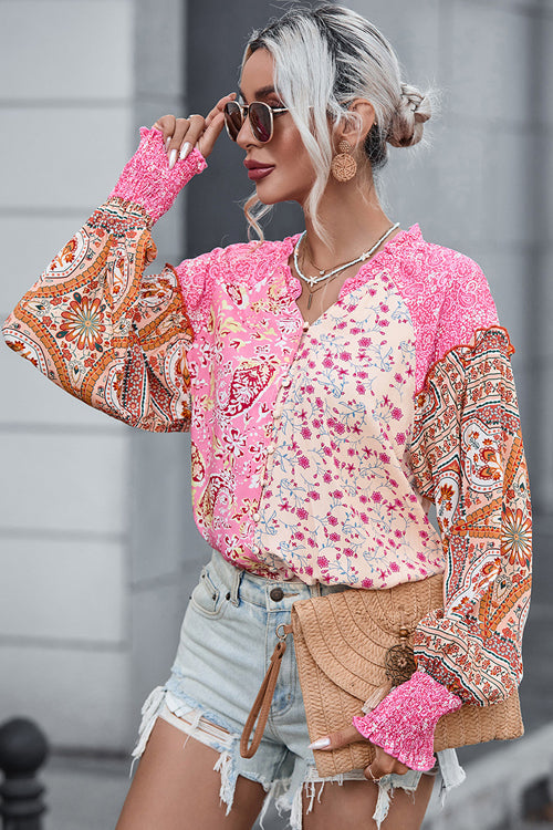Mood The Best Floral Print Long Sleeve Top