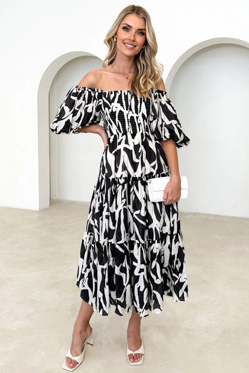 Just Feels Right Smocked Puff Sleeve Maxi Dress