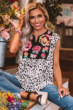 Sunlit Moments Floral Embroidery Shift Top
