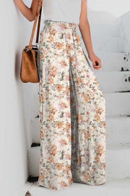 Taking a Vacation Wide Leg Smocked Pants