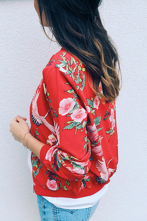 Spring Mood Floral Print Jacket