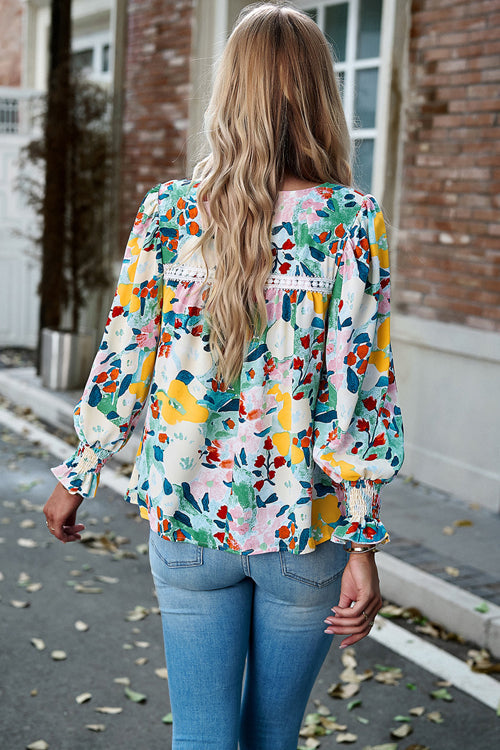 Striking Charmer Printed Smocked Top