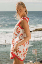 Charming Aesthetic Print Sleeveless Mini Dress