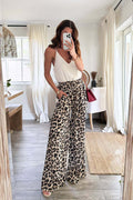 Blissful Getaway Leopard Print Wide Leg Pants