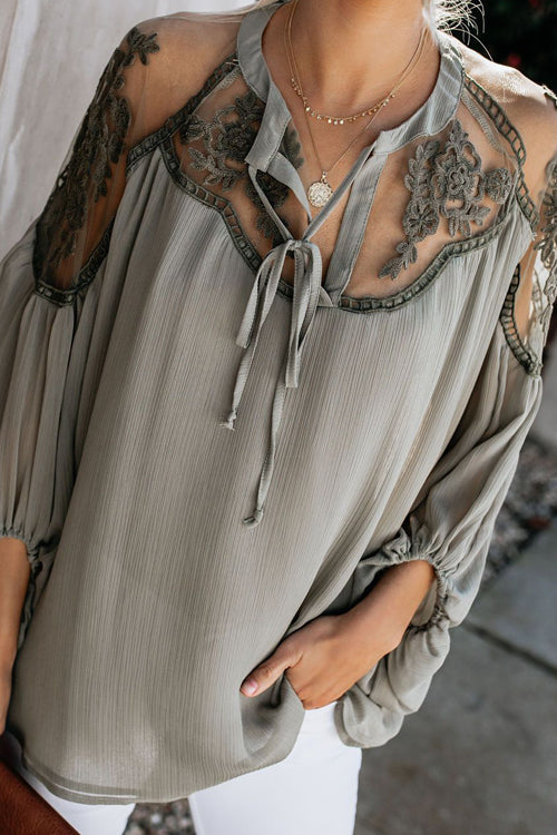 My Delightful Affection Floral Embroidery Shirt