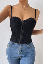 Keep Me Close Lace Backless Bustier Corset Crop Top