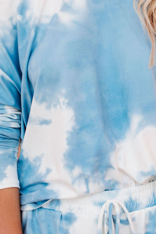 Moonlit Escape Long Sleeve Tie-Dye Pajamas Set