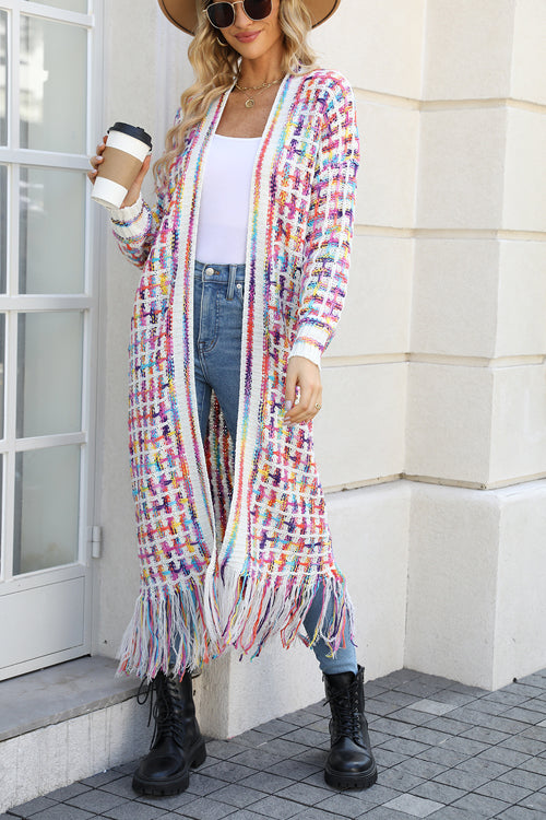 What You See Colorful Tassel Knit Cardigan