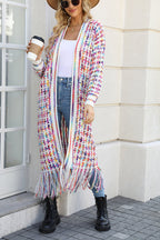 What You See Colorful Tassel Knit Cardigan