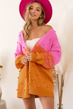 Wrapped In Cozy Fluffy Balls Long Sleeve Knit Cardigan