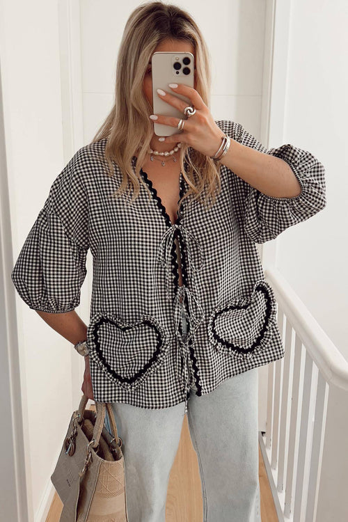 Uniquely You Tie-Front Gingham Top - 10 Colors