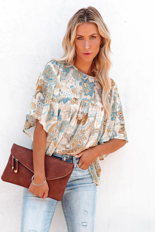 Weekday Polished Print Short Sleeve Top