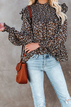 Sipping On Affection Printed Smocked Top