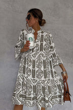 Admirably Polished Print Long Sleeve Mini Dress