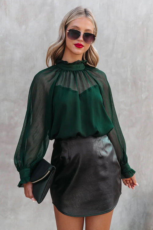 Reverie Of The Day Smocked Statement Sleeve Top