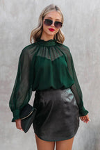 Reverie Of The Day Smocked Statement Sleeve Top