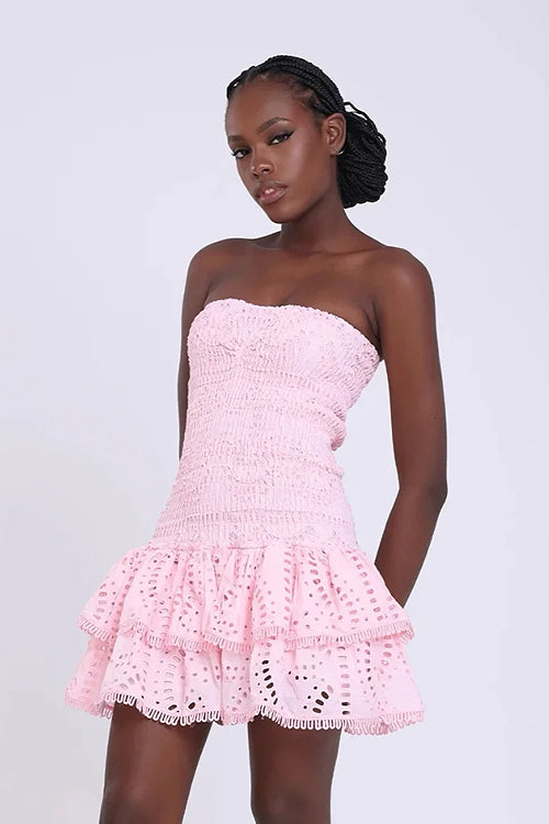 Delightful Like You Pleated Mini Dress - Light Pink