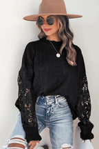 Own The Look Lace Hollow-Out Knit Sweater