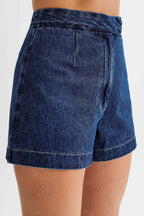 Polished Mood Denim Sleeveless Two-Piece Suit