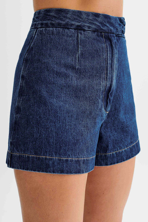 Polished Mood Denim Sleeveless Two-Piece Suit