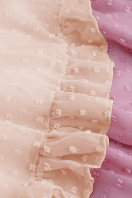 Flow Of Affection Pink Swiss Dot Layered Mini Dress