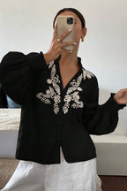 Everyday Luck Floral Embroidered Cotton Top