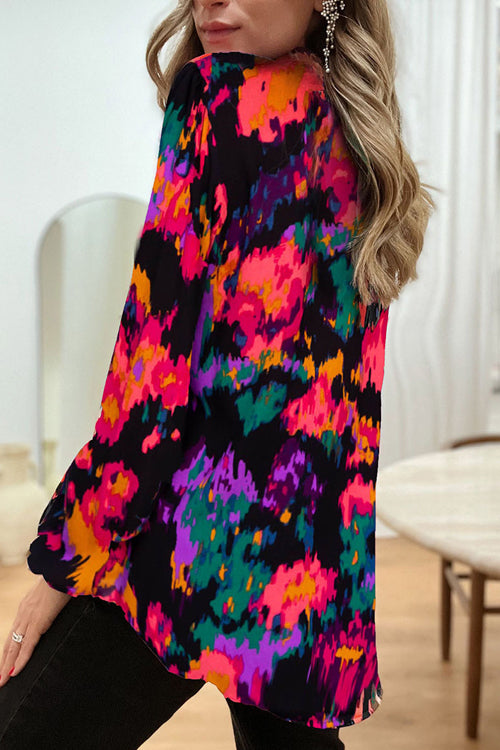 Never Been Better Floral Print Statement Sleeve Top
