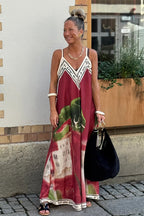 Wondrous Muse V-Neck Printed Maxi Dress