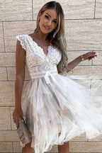 Absolutely Striking Lace Mini Dress