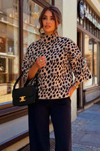 Snuggly Days Leopard Mock Neck Sweater