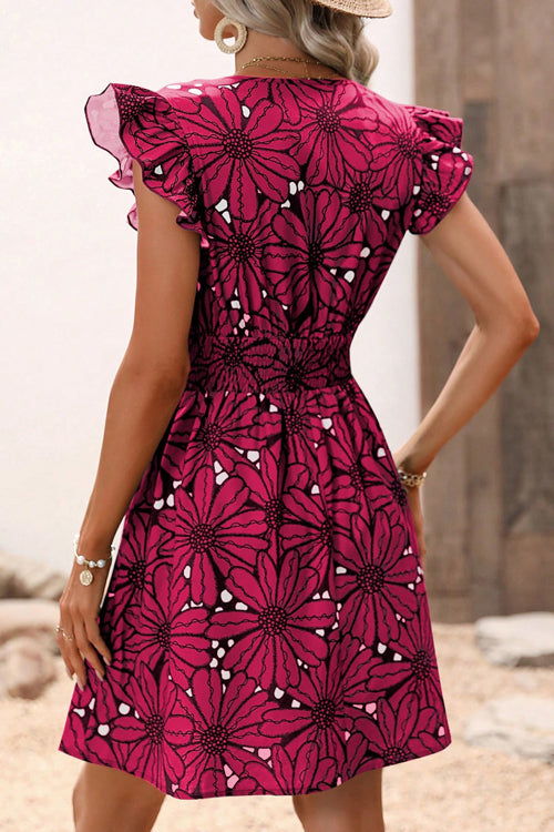 Mood Like Affection Printed Flare Mini Dress