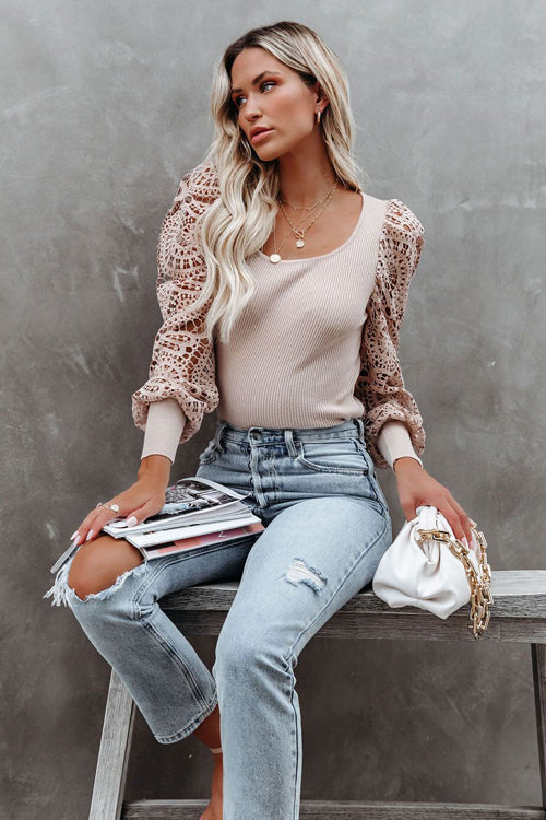 Just Vibing Hollow-Out Long Sleeve Knit Top