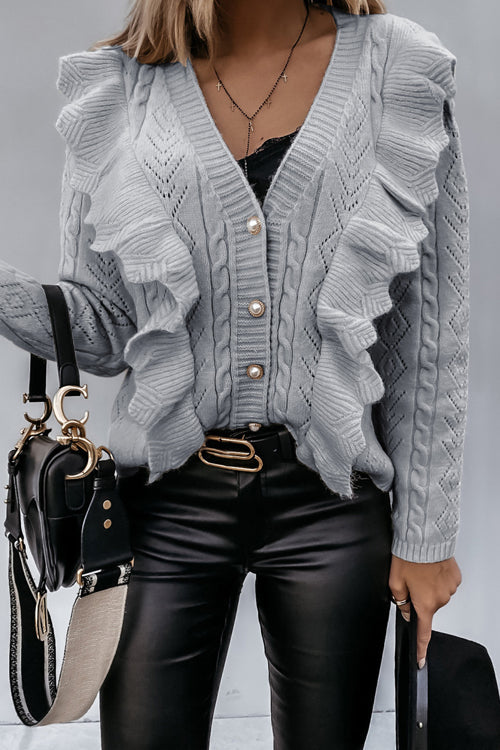Constantly Cute Ruffle Up Knit Sweater