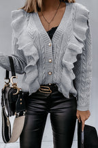 Constantly Cute Ruffle Up Knit Sweater